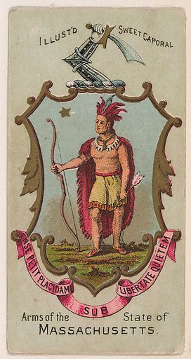 Arms of the State of Massachusetts, from the Military Series (N224) issued by Kinney Tobacco Company to promote Sweet Caporal Cigarettes