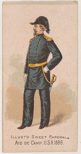 Aid de Camp, United States Army, 1886, from the Military Series (N224) issued by Kinney Tobacco Company to promote Sweet Caporal Cigarettes
