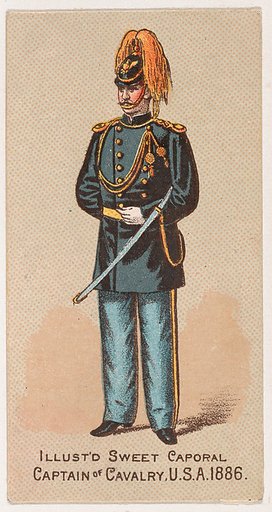 Captain of Cavalry, United States Army, 1886, from the Military Series (N224) issued by Kinney Tobacco Company to promote Sweet Caporal Cigarettes