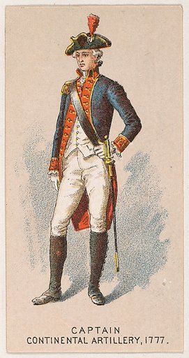 Captain, Continental Artillery, 1777, from the Military Series (N224) issued by Kinney Tobacco Company to promote Sweet Caporal Cigarettes