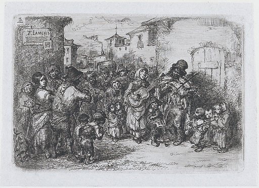 Plate 3: a group of street musicians, from "Customs and Pastimes of the Spanish People"