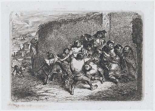 Plate 4: a street brawl, from "Customs and Pastimes of the Spanish People"