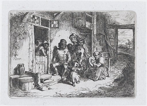 Plate 10: two figures dancing, another seated playing a drum, from "Customs and Pastimes of the Spanish People"
