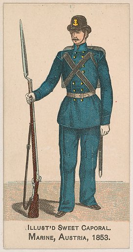 Marine, Austria, 1853, from the Military Series (N224) issued by Kinney Tobacco Company to promote Sweet Caporal Cigarettes