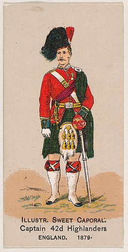Captain, 42nd Highlanders, England, 1879, from the Military Series (N224) issued by Kinney Tobacco Company to promote Sweet Caporal Cigarettes