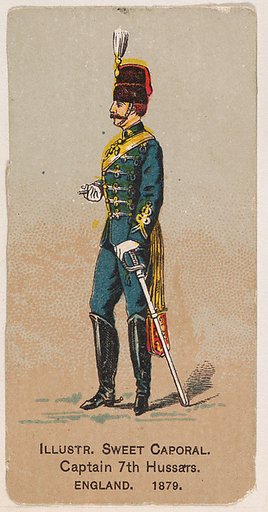 Captain, 7th Hussars, England, 1879, from the Military Series (N224) issued by Kinney Tobacco Company to promote Sweet Caporal Cigarettes