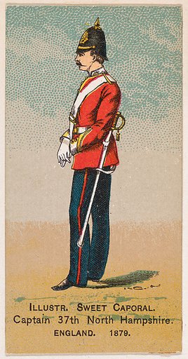 Captain, 37th North Hampshire, England, 1879, from the Military Series (N224) issued by Kinney Tobacco Company to promote Sweet Caporal Cigarettes