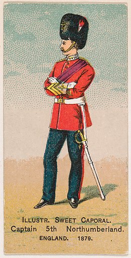 Captain, 5th Northumberland, England, 1879, from the Military Series (N224) issued by Kinney Tobacco Company to promote Sweet Caporal Cigarettes