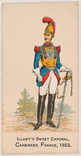 Carbineer, France, 1853, from the Military Series (N224) issued by Kinney Tobacco Company to promote Sweet Caporal Cigarettes