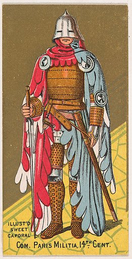 Com., Paris Militia, 14th Century, from the Military Series (N224) issued by Kinney Tobacco Company to promote Sweet Caporal Cigarettes