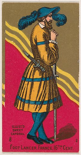 Foot Lancer, France, 16th Century, from the Military Series (N224) issued by Kinney Tobacco Company to promote Sweet Caporal Cigarettes