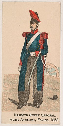 Horse Artillery, France, 1853, from the Military Series (N224) issued by Kinney Tobacco Company to promote Sweet Caporal Cigarettes