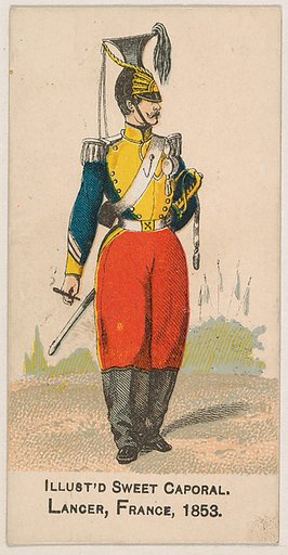 Lancer, France, 1853, from the Military Series (N224) issued by Kinney Tobacco Company to promote Sweet Caporal Cigarettes