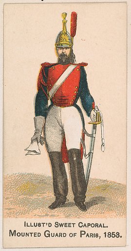 Mounted Guard of Paris, 1853, from the Military Series (N224) issued by Kinney Tobacco Company to promote Sweet Caporal Cigarettes