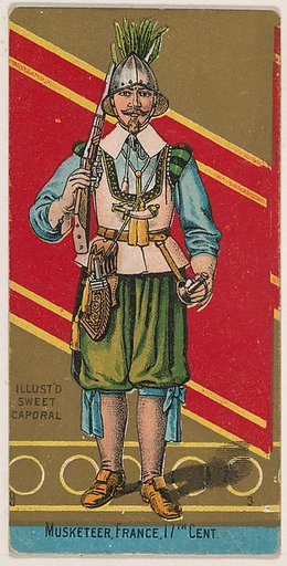 Musketeer, France, 17th Century, from the Military Series (N224) issued by Kinney Tobacco Company to promote Sweet Caporal Cigarettes