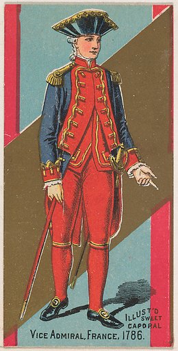 Vice Admiral, France, 1786, from the Military Series (N224) issued by Kinney Tobacco Company to promote Sweet Caporal Cigarettes