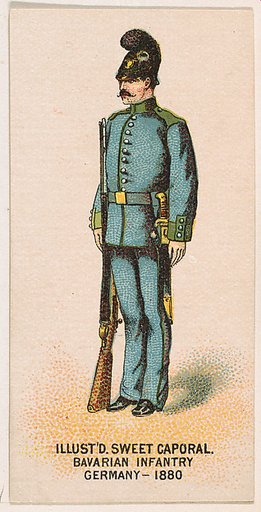 Bavarian Infantry, Germany, 1880, from the Military Series (N224) issued by Kinney Tobacco Company to promote Sweet Caporal Cigarettes