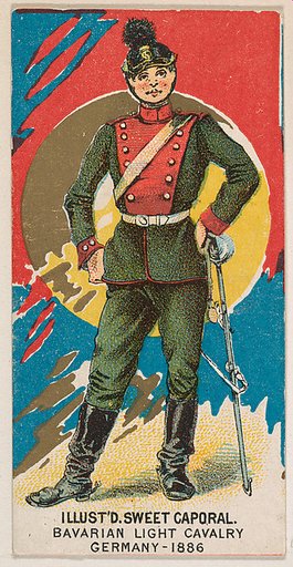 Bavarian Light Cavalry, Germany, 1886, from the Military Series (N224) issued by Kinney Tobacco Company to promote Sweet Caporal Cigarettes