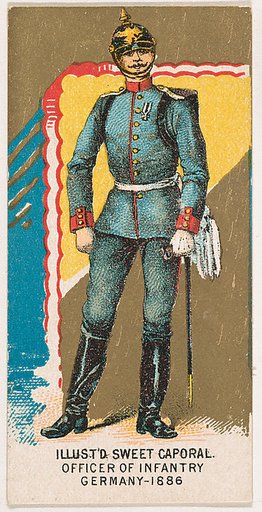 Officer of Infantry, Germany, 1886, from the Military Series (N224) issued by Kinney Tobacco Company to promote Sweet Caporal Cigarettes