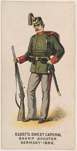 Sharp-shooter, Germany, 1886, from the Military Series (N224) issued by Kinney Tobacco Company to promote Sweet Caporal Cigarettes