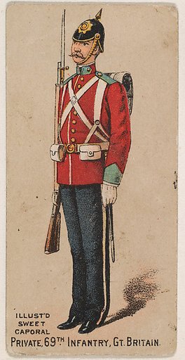 Private, 69th Infantry, Great Britain, from the Military Series (N224) issued by Kinney Tobacco Company to promote Sweet Caporal Cigarettes