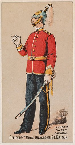 Officer, 6th Royal Dragoons, Great Britain, from the Military Series (N224) issued by Kinney Tobacco Company to promote Sweet Caporal Cigarettes