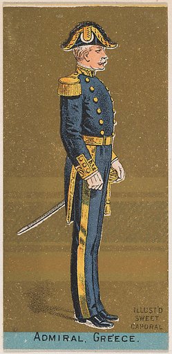 Admiral, Greece, from the Military Series (N224) issued by Kinney Tobacco Company to promote Sweet Caporal Cigarettes