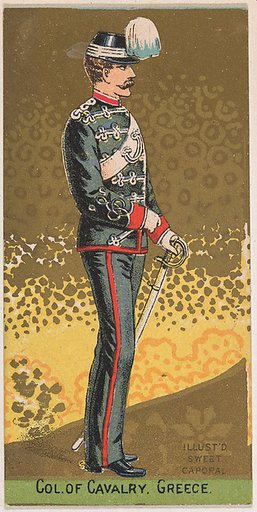Colonel of Cavalry, Greece, from the Military Series (N224) issued by Kinney Tobacco Company to promote Sweet Caporal Cigarettes