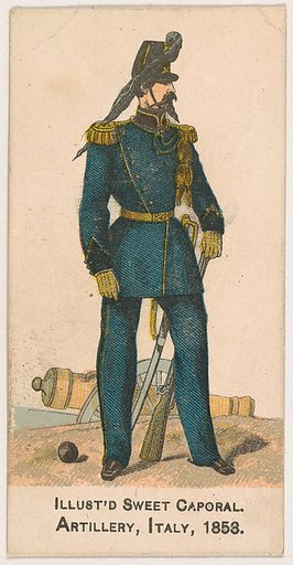 Artillery, Italy, 1883, from the Military Series (N224) issued by Kinney Tobacco Company to promote Sweet Caporal Cigarettes