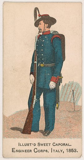 Engineer Corps, Italy, 1853, from the Military Series (N224) issued by Kinney Tobacco Company to promote Sweet Caporal Cigarettes