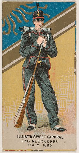 Engineer Corps, Italy, 1886, from the Military Series (N224) issued by Kinney Tobacco Company to promote Sweet Caporal Cigarettes