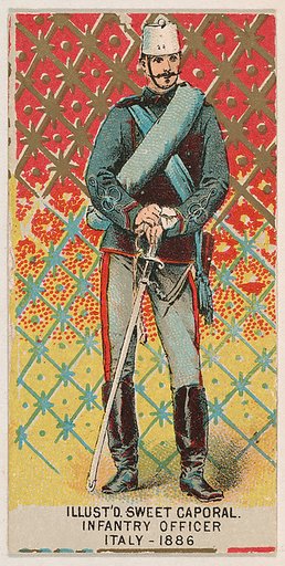 Infantry Officer, Italy, 1886, from the Military Series (N224) issued by Kinney Tobacco Company to promote Sweet Caporal Cigarettes
