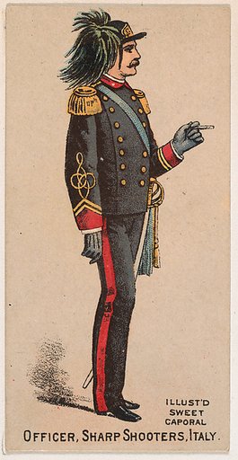 Officer, Sharp Shooters, Italy, from the Military Series (N224) issued by Kinney Tobacco Company to promote Sweet Caporal Cigarettes