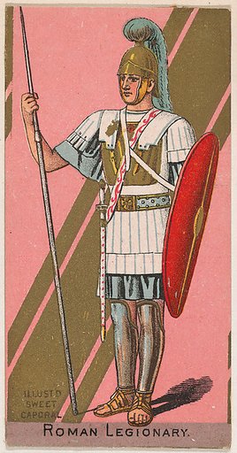 Roman Legionary, from the Military Series (N224) issued by Kinney Tobacco Company to promote Sweet Caporal Cigarettes