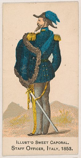 Staff Officer, Italy, 1853, from the Military Series (N224) issued by Kinney Tobacco Company to promote Sweet Caporal Cigarettes