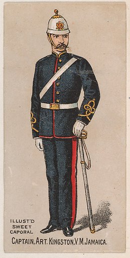 Captain, Artillery, Kingston, V.M. Jamaica, from the Military Series (N224) issued by Kinney Tobacco Company to promote Sweet Caporal Cigarettes