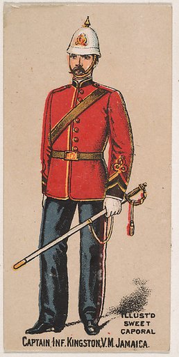 Captain, Infantry, Kingston, V.M., Jamaica, from the Military Series (N224) issued by Kinney Tobacco Company to promote Sweet Caporal Cigarettes