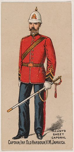 Captain, Infantry, Old Harbour, V.M., Jamaica, from the Military Series (N224) issued by Kinney Tobacco Company to promote Sweet Caporal Cigarettes