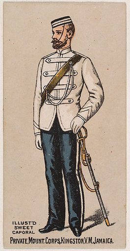 Private, Mount Corps, Kingston, V.M., Jamaica, from the Military Series (N224) issued by Kinney Tobacco Company to promote Sweet Caporal Cigarettes