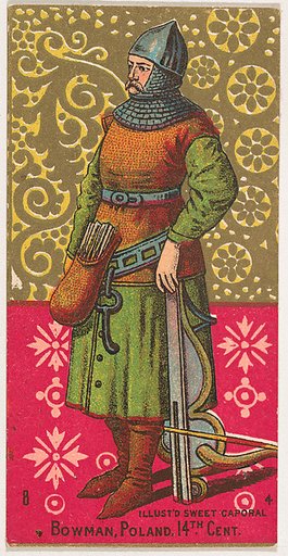 Bowman, Poland, 14th Century, from the Military Series (N224) issued by Kinney Tobacco Company to promote Sweet Caporal Cigarettes