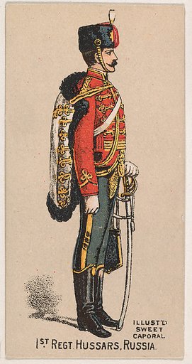 1st Regiment of Hussars, Russia, from the Military Series (N224) issued by Kinney Tobacco Company to promote Sweet Caporal Cigarettes
