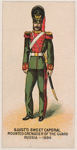 Mounted Grenadier of the Guard, Russia, 1886, from the Military Series (N224) issued by Kinney Tobacco Company to promote Sweet Caporal Cigarettes