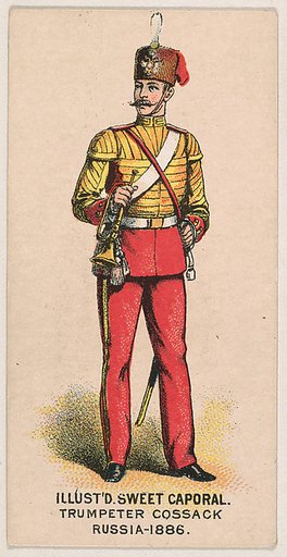 Trumpeter Cossack, Russia, 1886, from the Military Series (N224) issued by Kinney Tobacco Company to promote Sweet Caporal Cigarettes