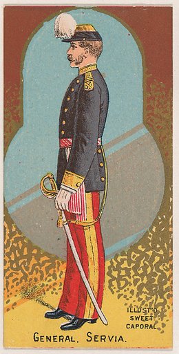 General, Servia, from the Military Series (N224) issued by Kinney Tobacco Company to promote Sweet Caporal Cigarettes