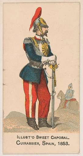Cuirassier, Spain, 1853, from the Military Series (N224) issued by Kinney Tobacco Company to promote Sweet Caporal Cigarettes