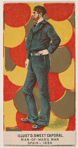 Man-of-War's Man, Spain, 1886, from the Military Series (N224) issued by Kinney Tobacco Company to promote Sweet Caporal Cigarettes