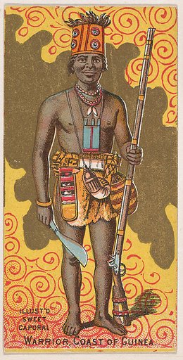 Warrior, Coast of Guinea, from the Military Series (N224) issued by Kinney Tobacco Company to promote Sweet Caporal Cigarettes