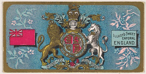 Coat of Arms, England, from the Military Series (N224) issued by Kinney Tobacco Company to promote Sweet Caporal Cigarettes