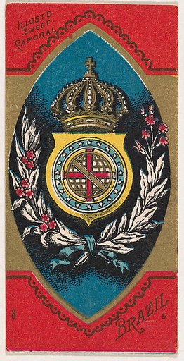 Coat of Arms, Brazil, from the Military Series (N224) issued by Kinney Tobacco Company to promote Sweet Caporal Cigarettes