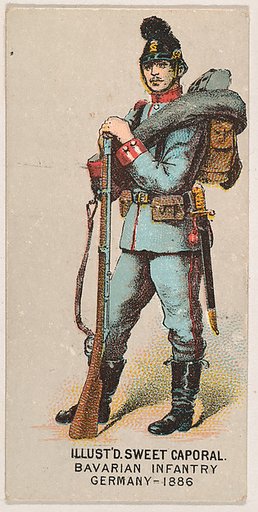 Bavarian Infantry, Germany, 1886, from the Military Series (N224) issued by Kinney Tobacco Company to promote Sweet Caporal Cigarettes